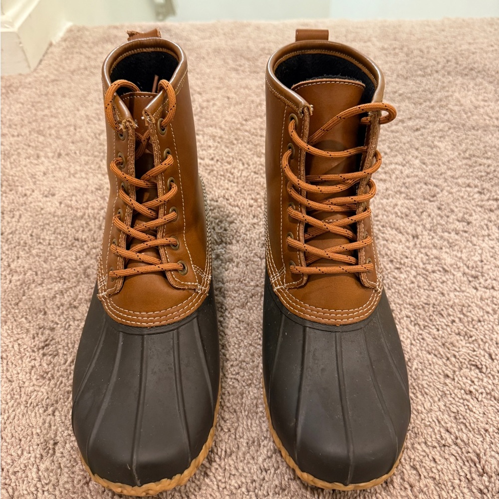 Sebago Men's Tan and Black Rain Boots 41.5 / size 8 boat shoes fishing hunting